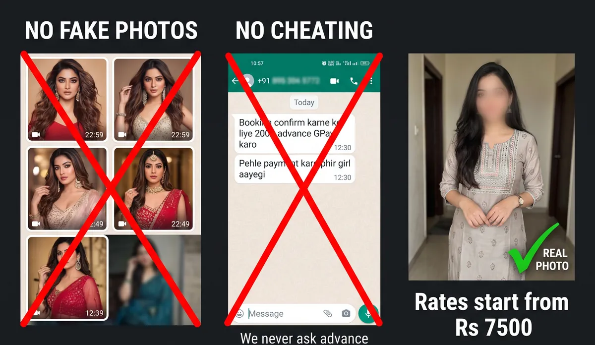 Bangalore escorts real photos, no advance payment, rates start from ₹7500